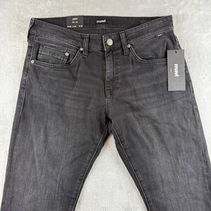 Mavi Jeans Mens 30x30 Black Jake Slim Straight Dark Wash Stretch Denim